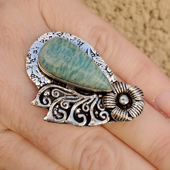 New Amazonite 925 Silver Ring. - Picture 7 of 16